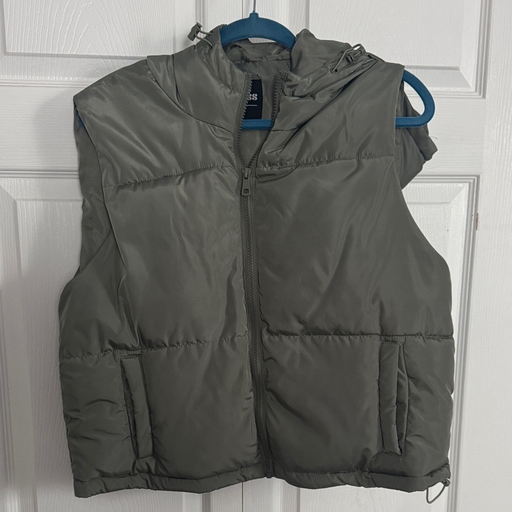 Women's Green Puffer Vest